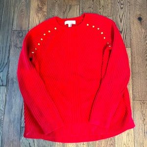 Michael Michael Kors Red Cotton Sweater.  Large